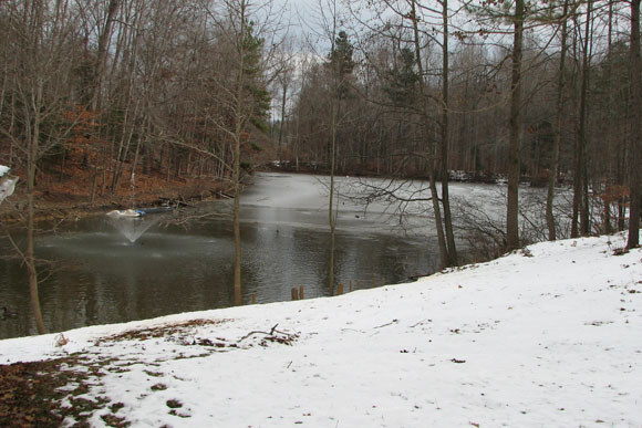 Lake - Solar/sunny side has melted the snow