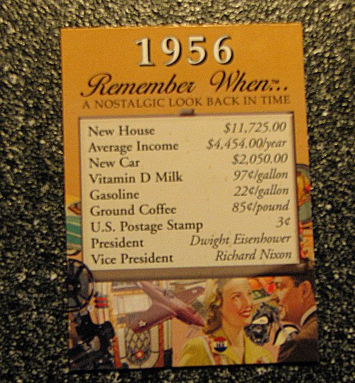 Cost of items - 1956