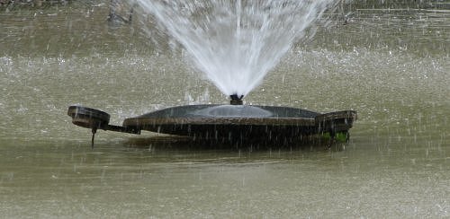 Fountain still working despite low water levels