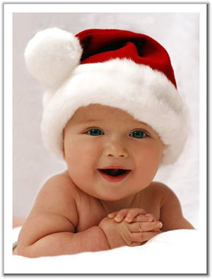 Baby with Santa hat