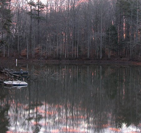 Winter morning at the (low) lake.