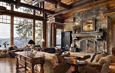 A good example of rustic, country interior decorating.
