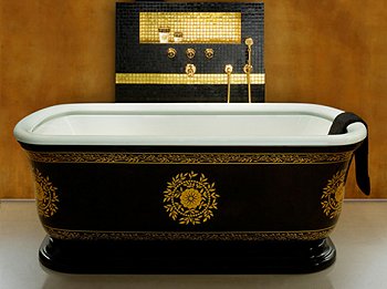 Black and gold bathtub